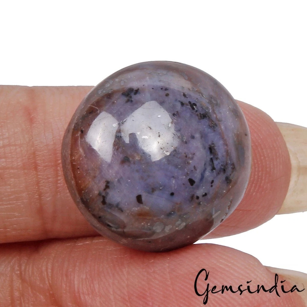 Ruby Cabochon, Untreated, Purple — 17 x 16 x 10mm, 33.40 Ct