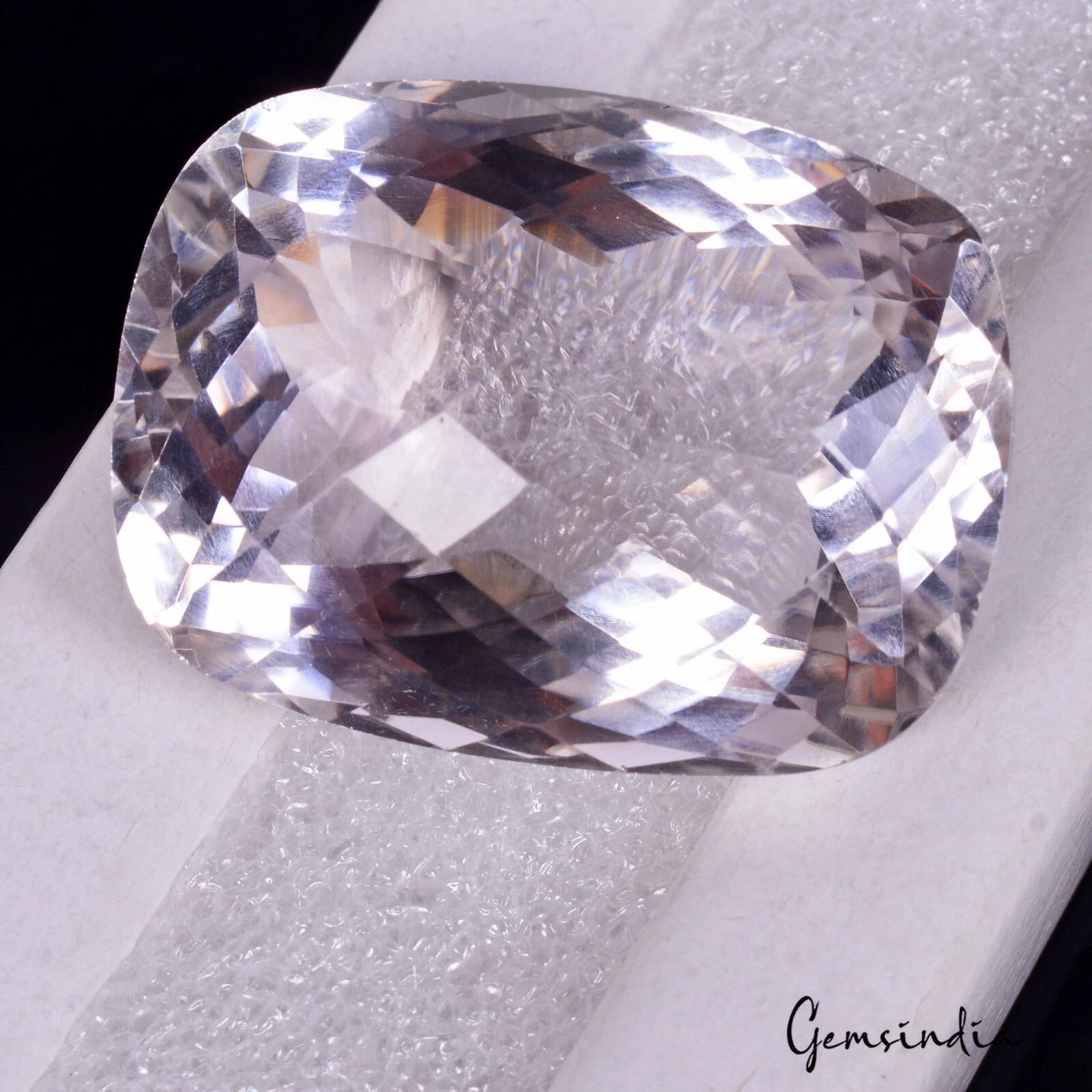 55.00 Cts Natural Lavender color Amethyst Cushion Checker Cut Flawless Gemstone