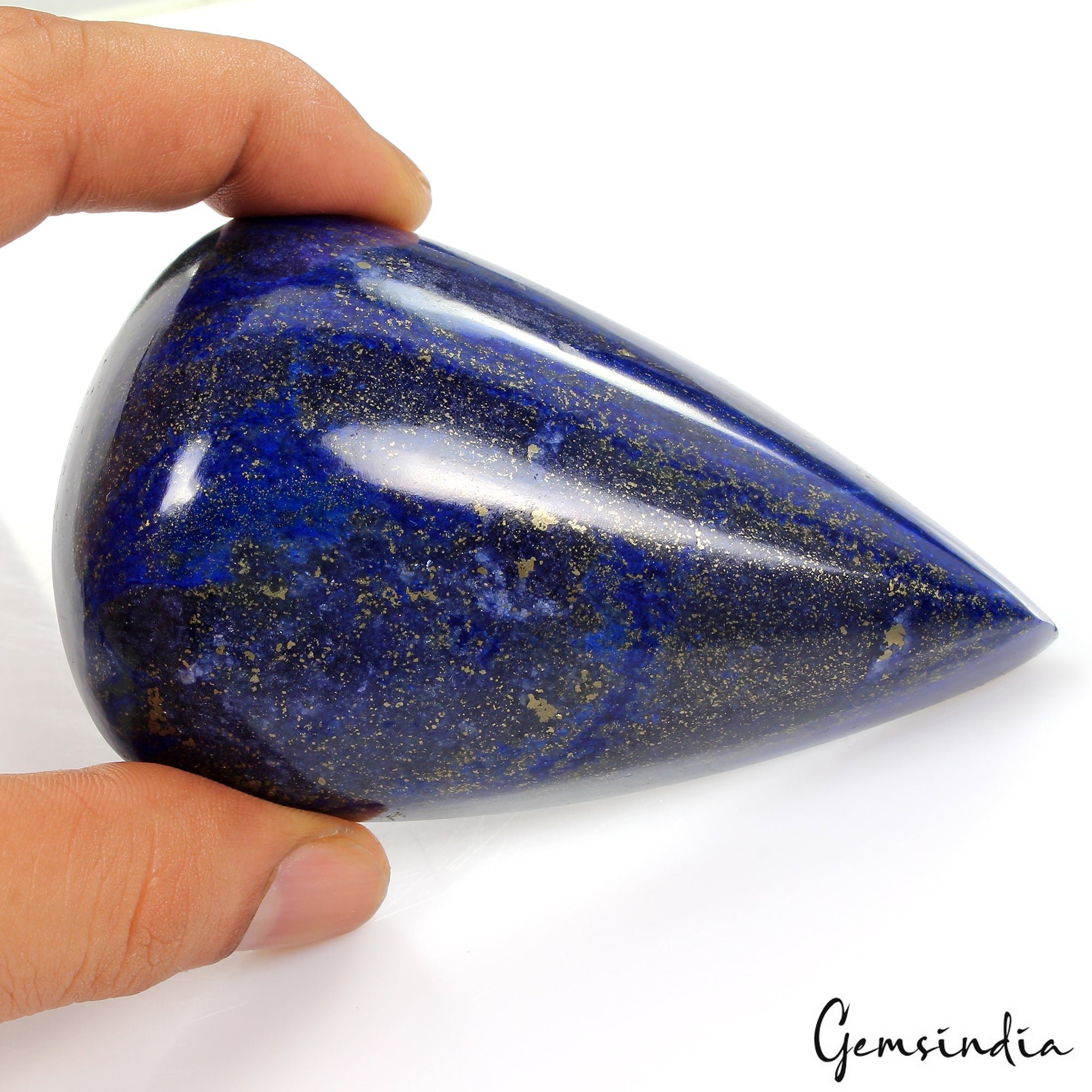 Jumbo!! 1170 Ct Natural Gold Flakes Lapis Lazuli Pear Cabochon Loose Gemstone