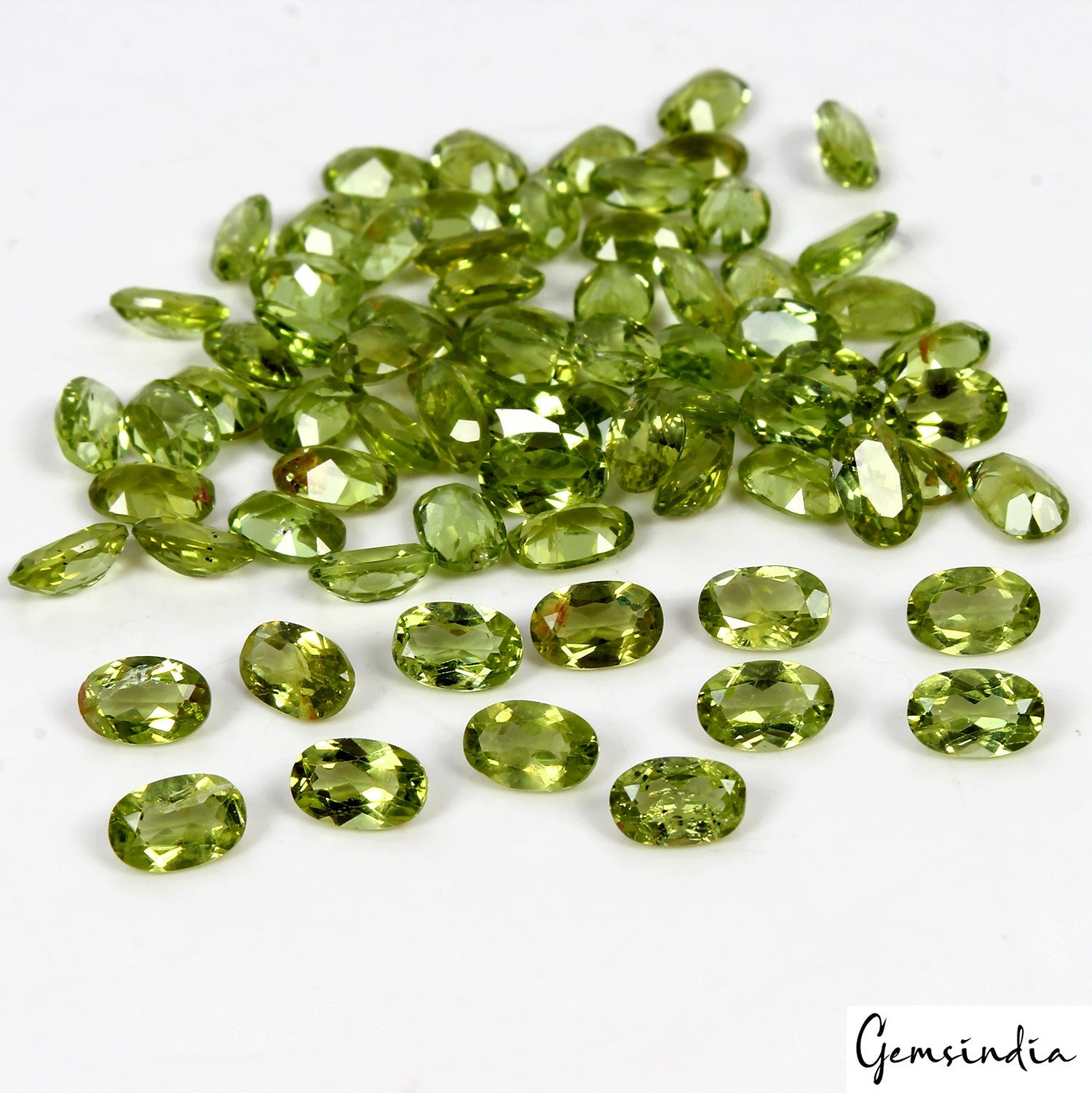 34.90 Cts/73 Pcs Natural Unheated Peridot Oval Calibrated 6x4mm Loose Gems Lot