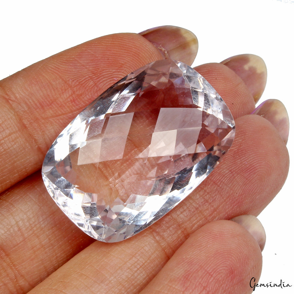Certified 45.20 Cts Natural Untreated Bolivian Amethyst Cushion Checker Cut Gem