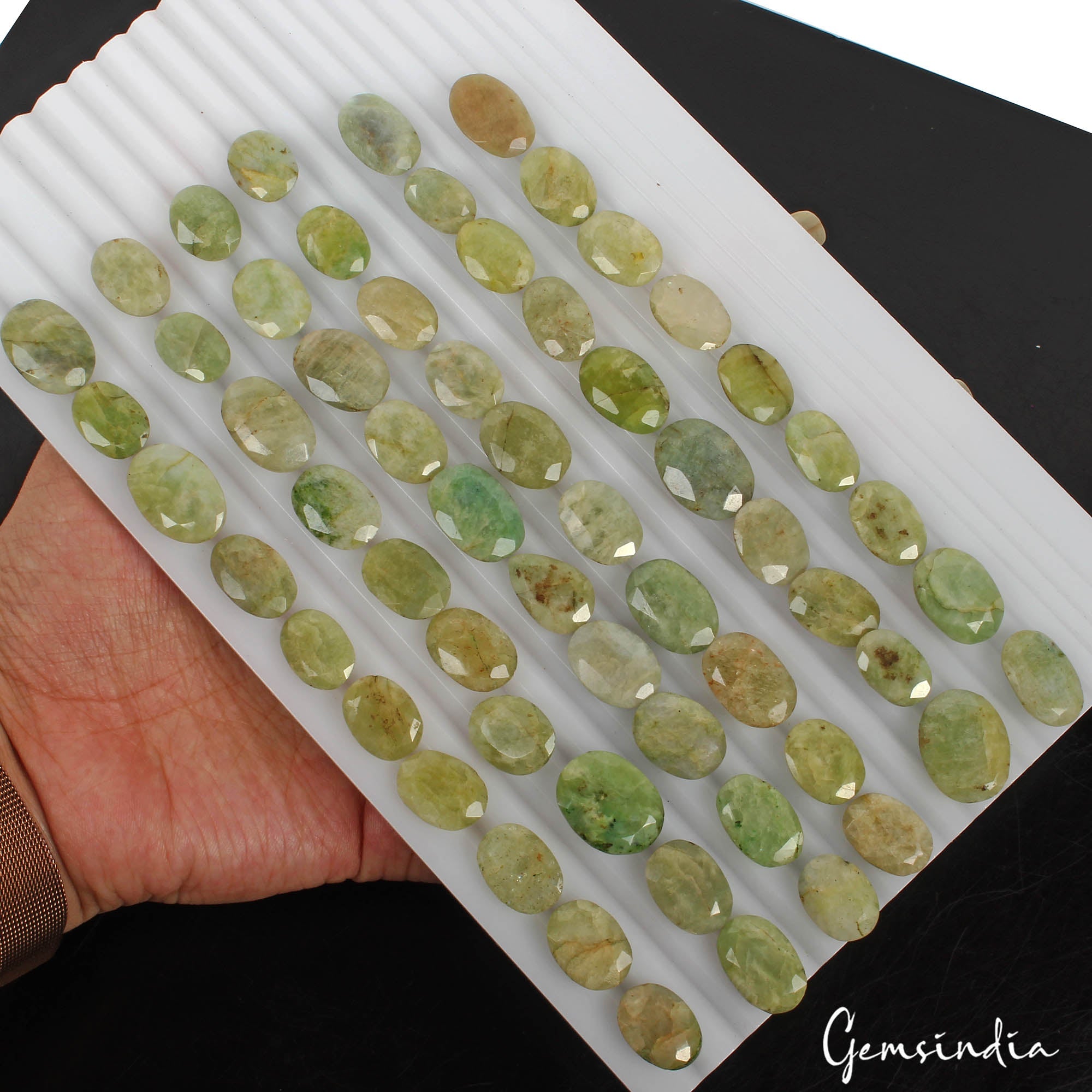 510 Ct Natural Green Brazilian Emerald Oval Cut Faceted Loose Gemstone Lot 59 Pc