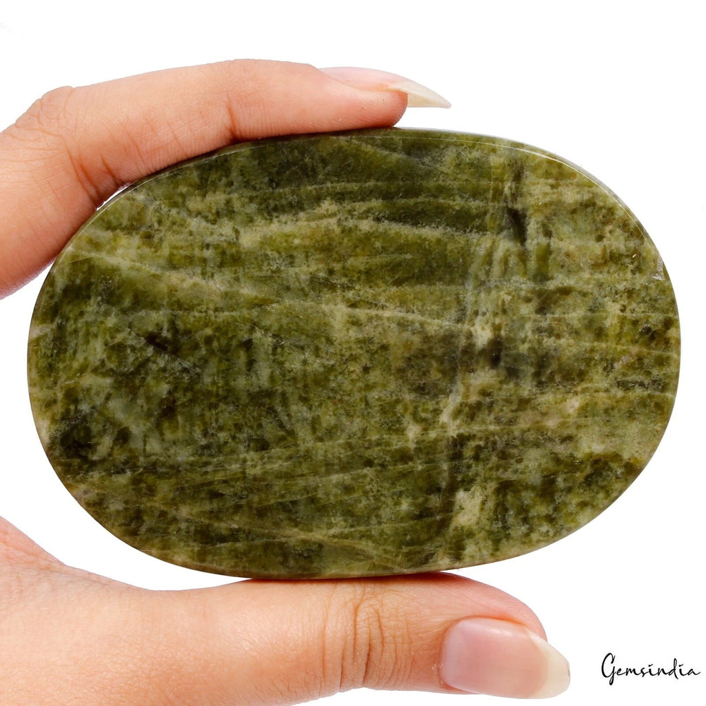 1200Ct Natural Green Vessonite Oval Shape Loose Hand Carved Earth mined Gemstone