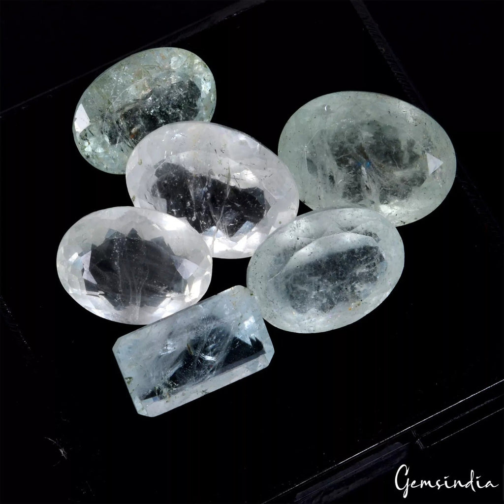 33.00Ct Aquamarine Loose Gemstones Green Blue Mix Shape Certified Lot 11mm-14mm