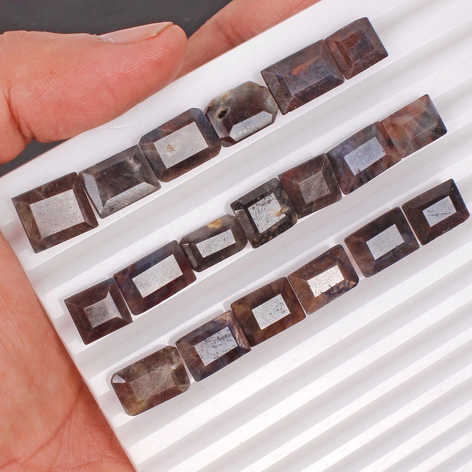 Certified 146.70 Ct/19 Pcs Natural Untreated Brown Red Sapphire Baguette Cut Gem