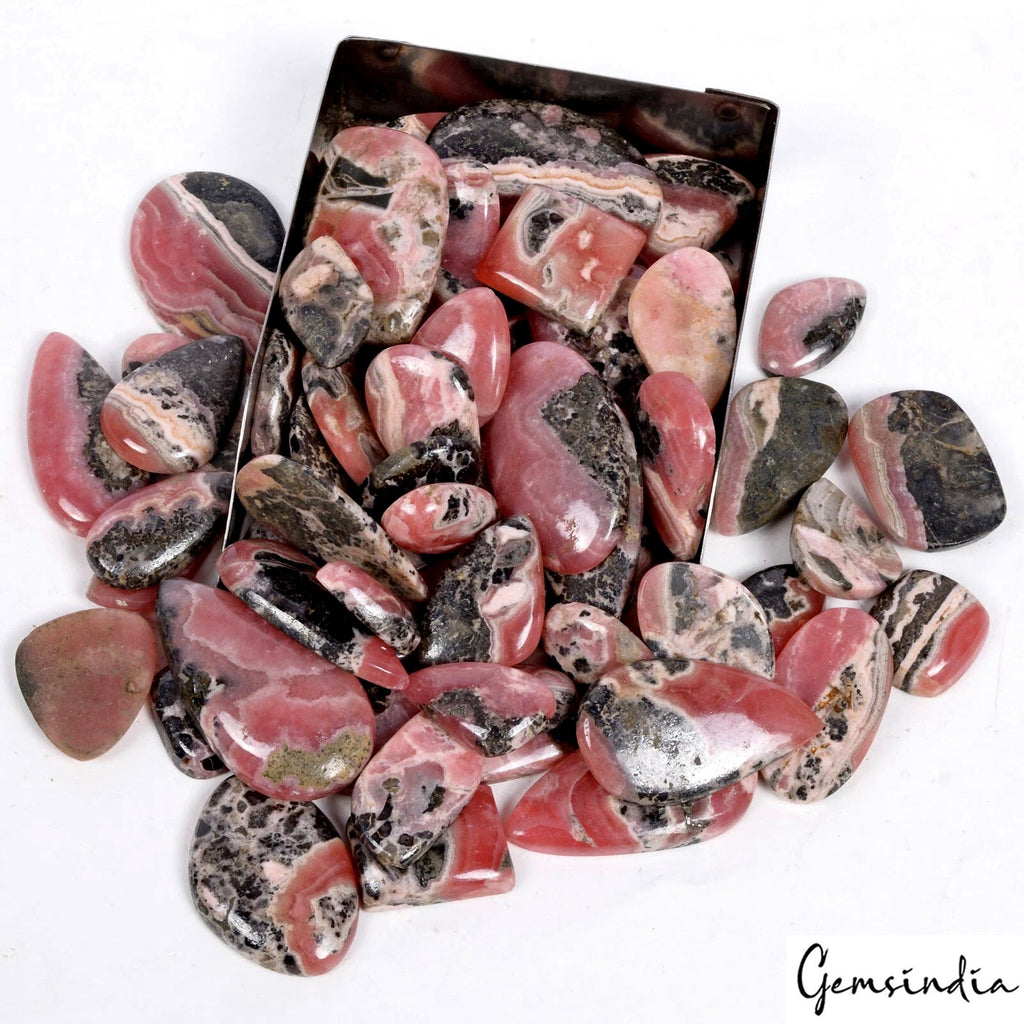 61 Pcs Natural Rhodochrosite Untreated 18-49mm Loose Cabochon Gemstones~ 2130 Ct