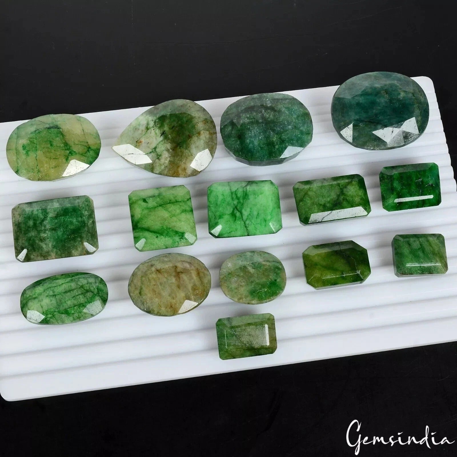 Natural Green Brazilian Mix Faceted Emerald Earth Mined 1570 Ct Loose Gems Lot