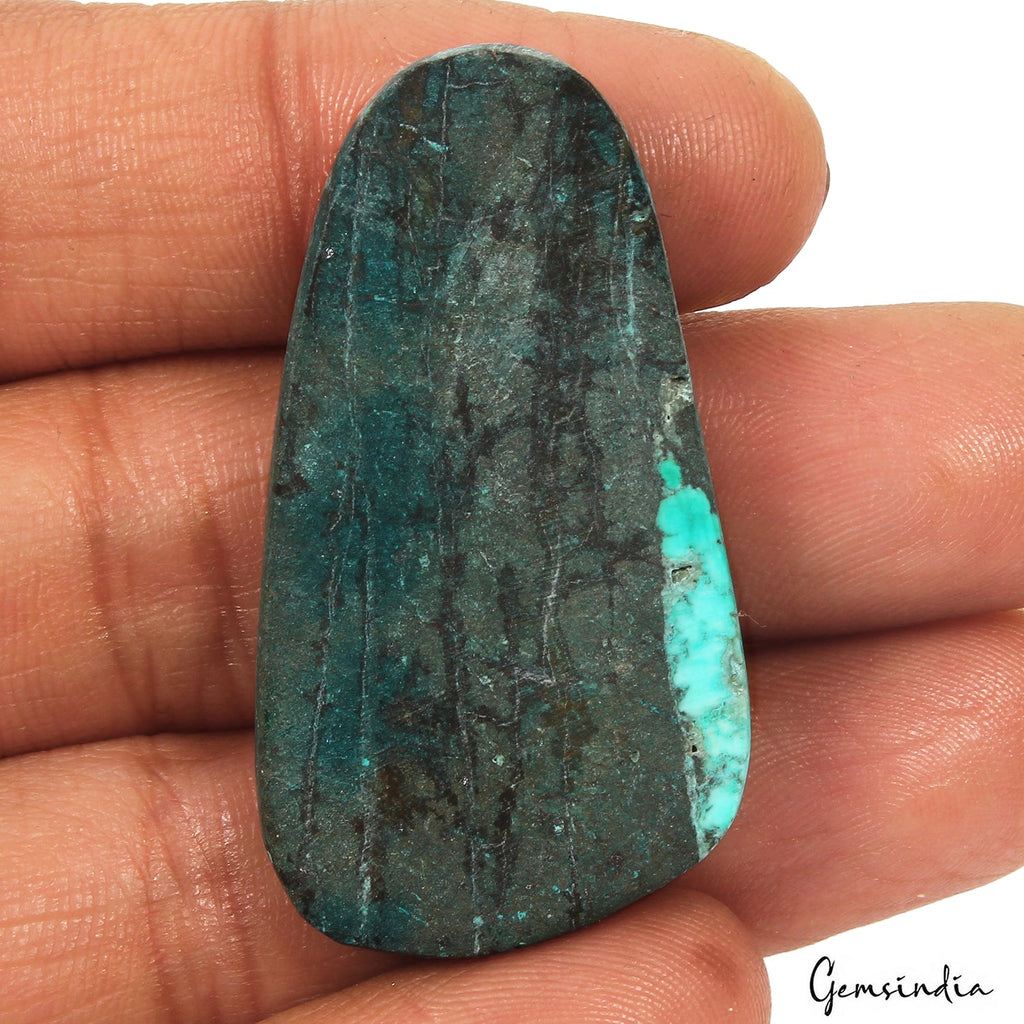 52.40 Ct Blue Spiderweb Turquoise Fancy Cab Arizona Loose Huge Gemstone From U.S