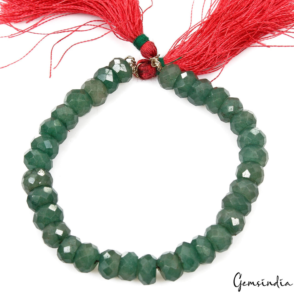 110 Cts/33 Pcs Natural Green Quartz Round Cut Drill Loose Beads Gems Strand 7"