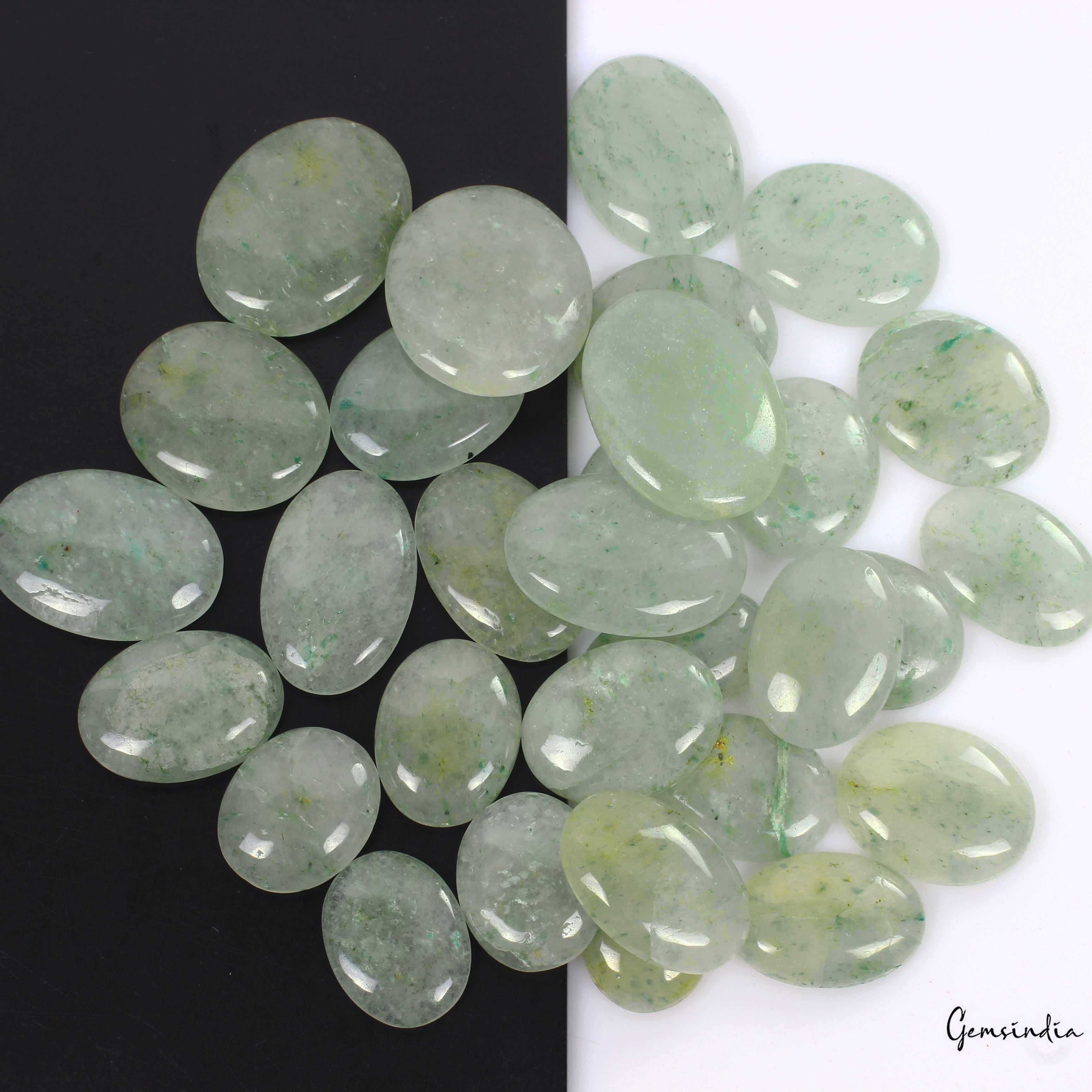 Natural Green Aventurine Oval Cabochon Loose 21-40mm Untreated Gemstones~1280 Ct