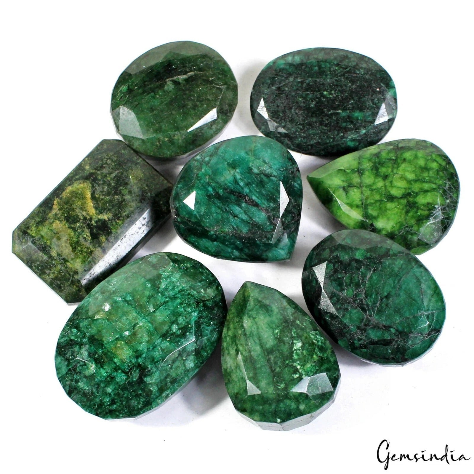Natural Huge Green Emerald Zambian 3000 Ct Mix Cut Loose Gemstones Lot 47-61mm