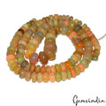 92.40Ct Natural Ethiopian Multi Fire Opal Round Cab Drilled Beads Strand 15"Long