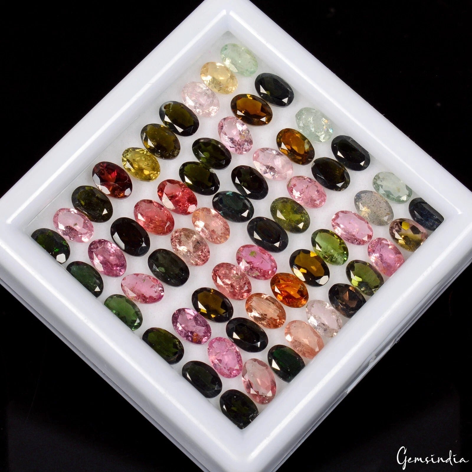 60 Pcs Natural Multi Tourmaline 6x4mm Oval Cut Untreated Gemstones Certified Lot