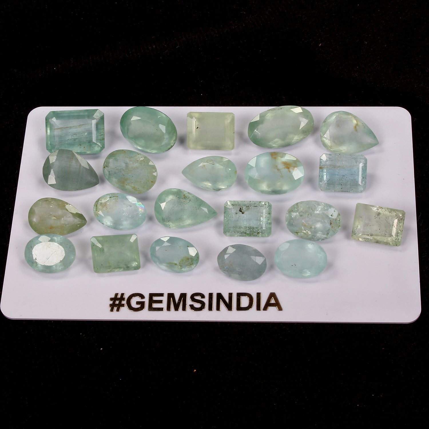 70.80 Ct/21 Pc Natural Green Aquamarine Mix Cut Loose Unheated Gemstones Lot