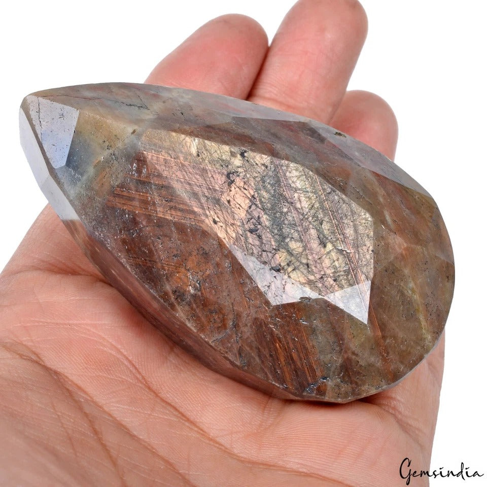 1100Ct Natural Untreated Brown Sapphire Pear Faceted Earth Mined Museum Size Gem
