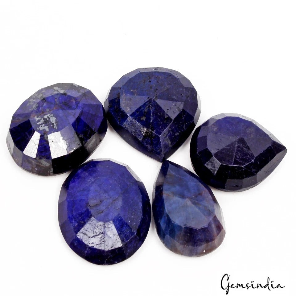 720 Ct Natural Blue Sapphire Mix Cut Loose Pendant Size Gemstones Lot~33-39mm