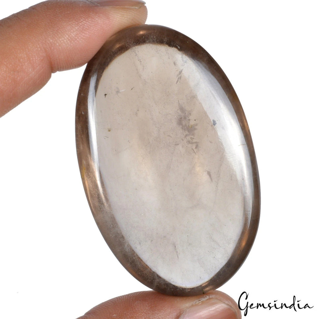 320 Cts Natural Untreated Brown Smoky Quartz Oval Cab Loose Huge Gem-61x38x18mm