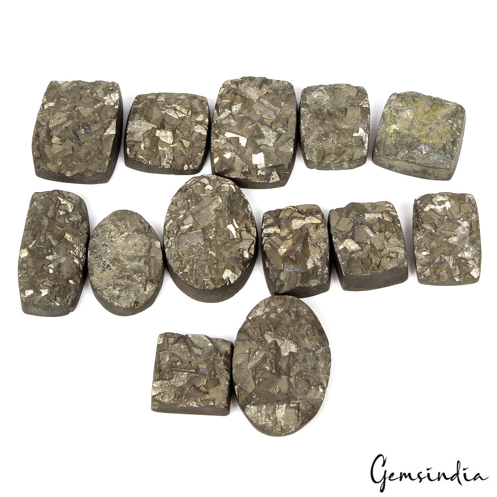AAA+ Quality 100% Natural Pyrite Druzy Gemstone Wholesale Lot Mix Shape 500 Cts.