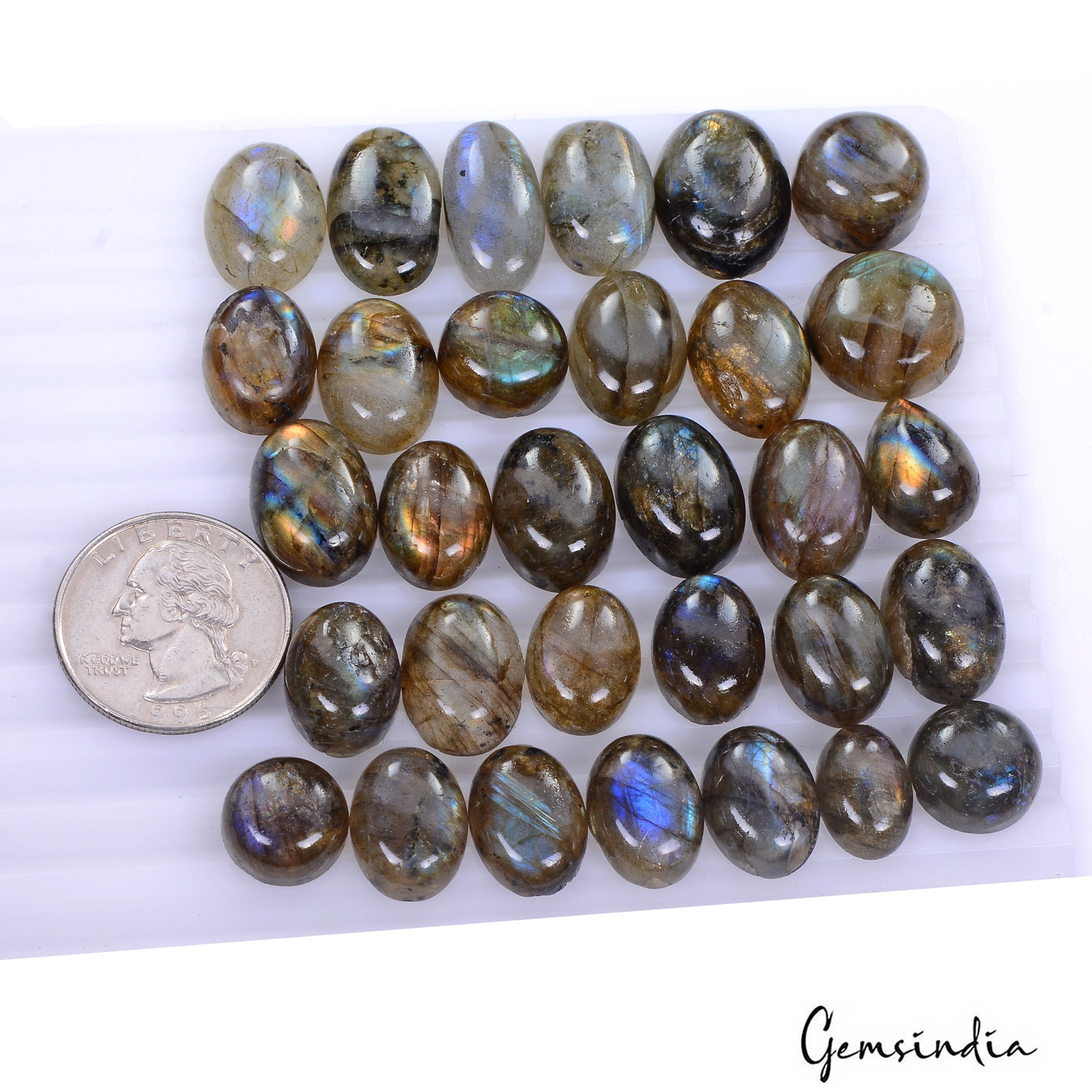 340 Cts/31 Pcs Natural Untreated Multi Shine Labradorite Mix Cab Loose Gems Lot