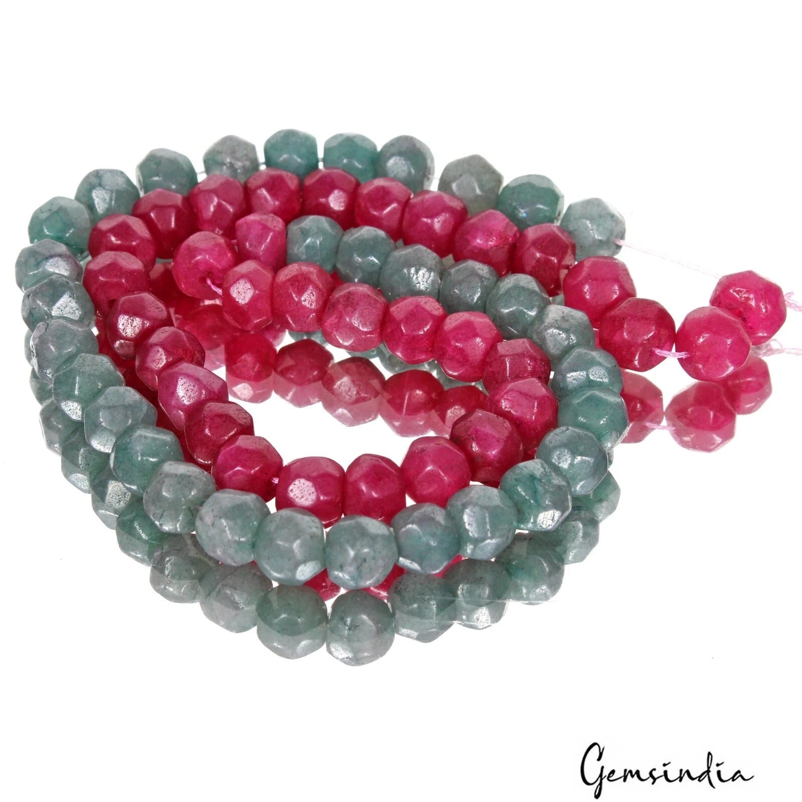 Quartz Beaded Strand, Color Enhanced, Red — 7mm, 200 Ct, Brazil