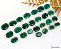 Certified 247.20 Cts/25 Pcs Natural Zambian Dark Green Emerald Oval Cut Gems Lot