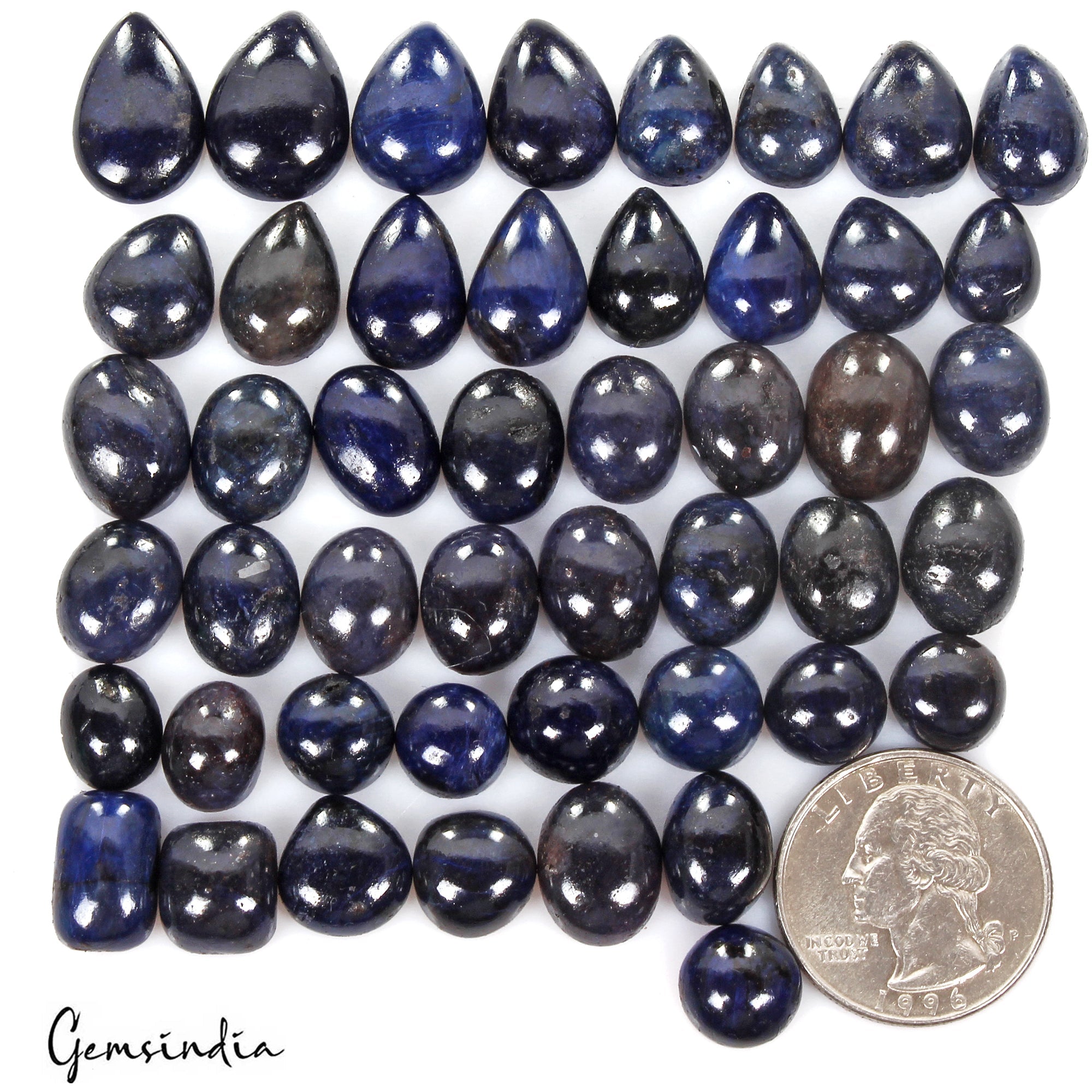 450 Cts/47 Pcs Natural African Blue Sapphire Mix Cab Loose Gems Lot For Jewelry
