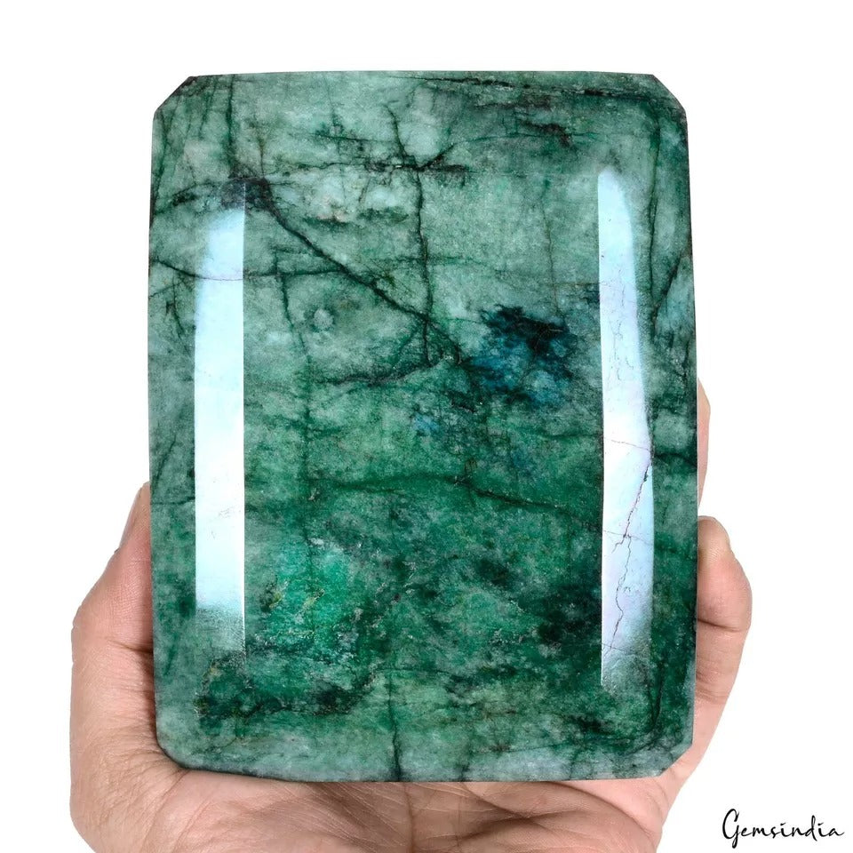 1.5 Kg Natural Brazilian Blue Green Emerald Octagon Cut Huge Size Loose Gemstone