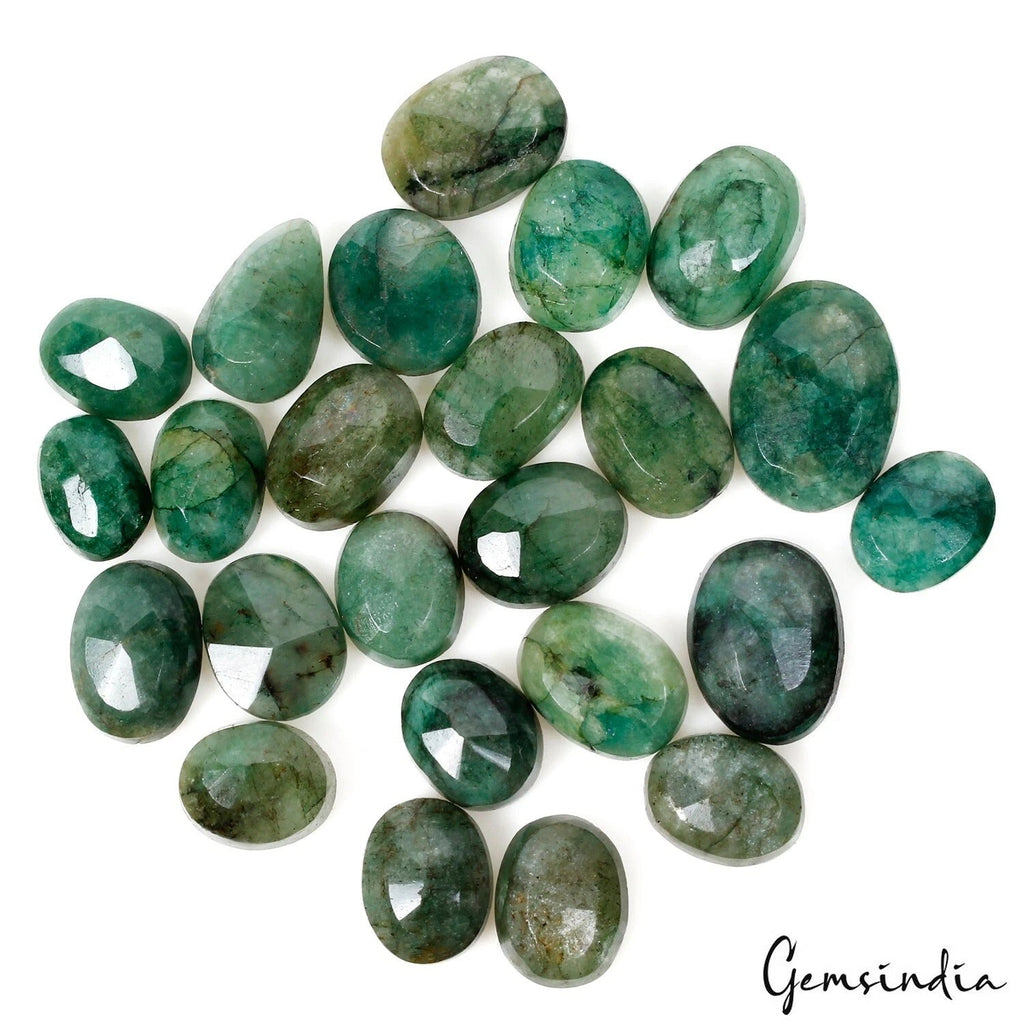 190.60 Cts/24 Pcs Natural Green Brazilian Emerald Mix Cut Loose Gems For Jewelry