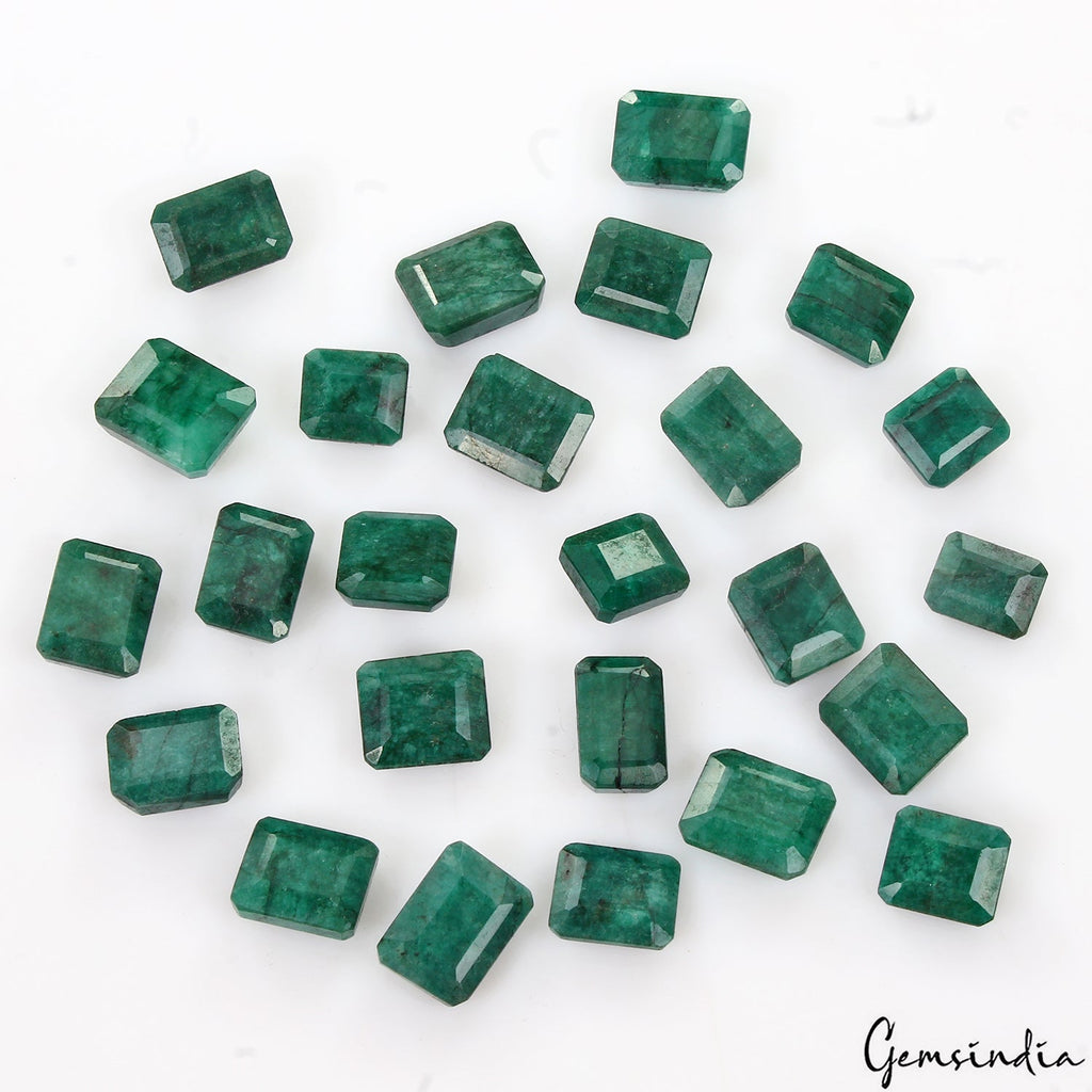 228.20 Cts/25 Pcs Natural Brazilian Green Emerald Octagon Cut Loose Gems Jewelry