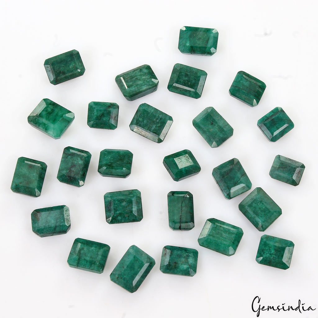 Emerald Lot, Loose Gemstone, Color Enhanced, Green — 25 Pieces, 12mm to 16mm, 228.20 Ct, Brazil