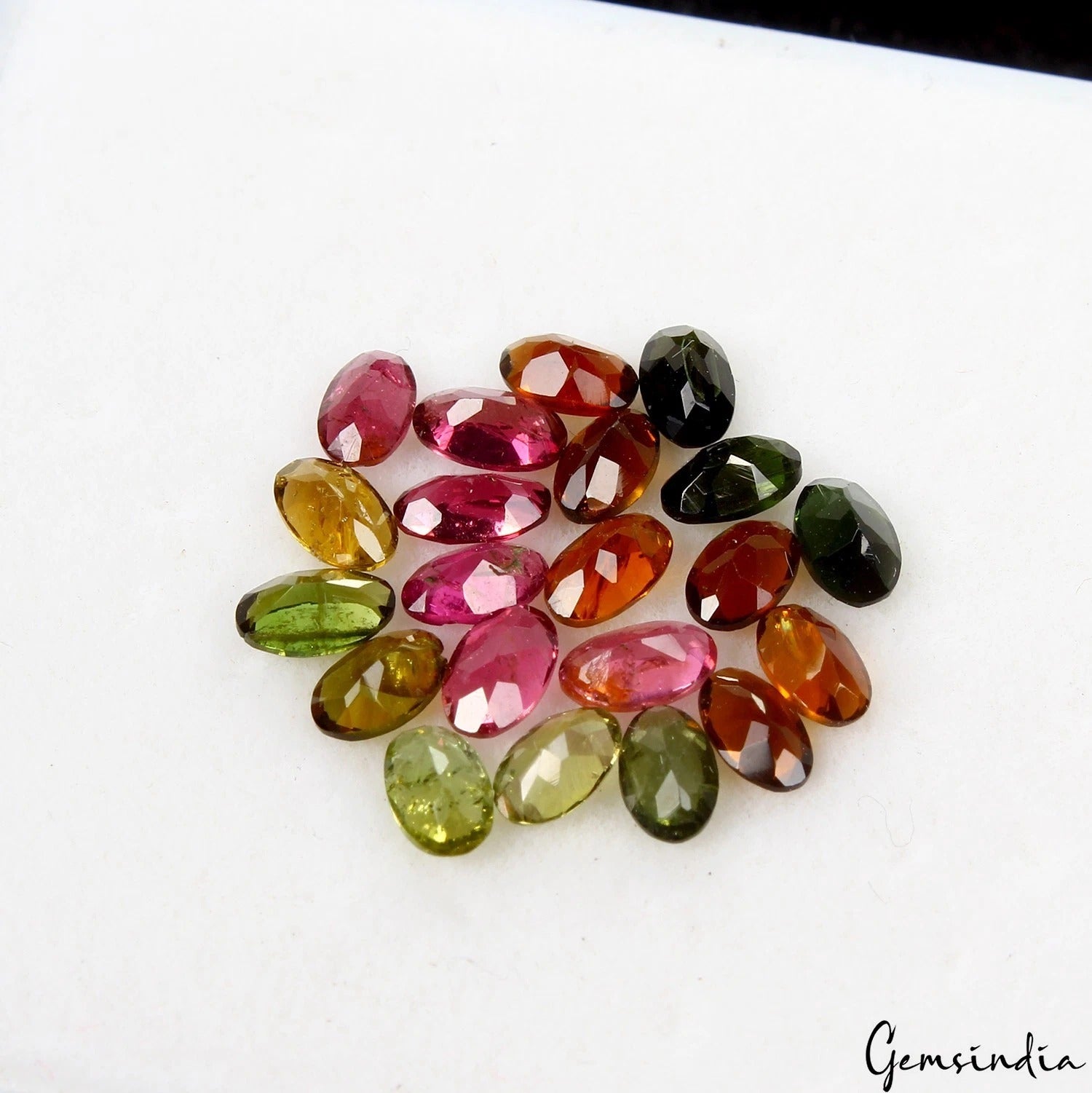 15 Pcs Natural Untreated Multi Color Tourmaline Oval Cut 5x3mm Loose Gems 4.30Ct