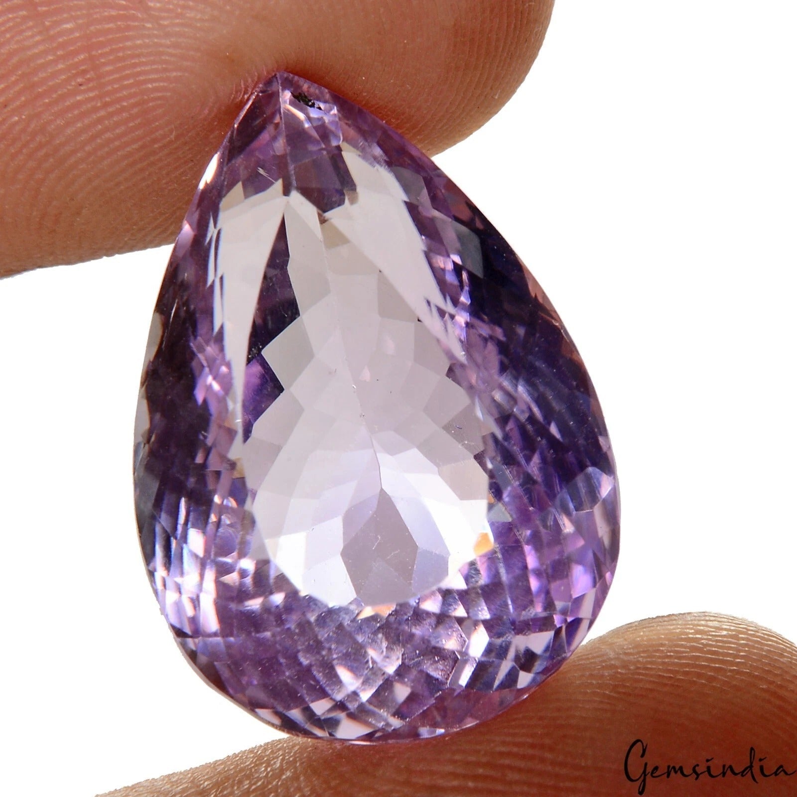 Pear Cut Natural Unheated Top Rich Purple Amethyst 37.70 Ct 24x17x15mm Loose Gem