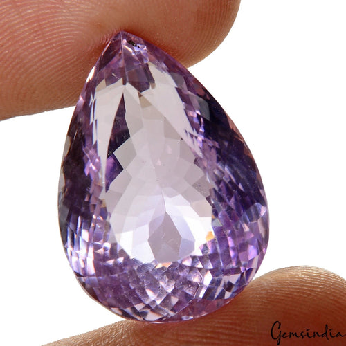 Amethyst Loose Gemstone, Pear Faceted, Purple — 24x17x15mm, 37.70 Ct