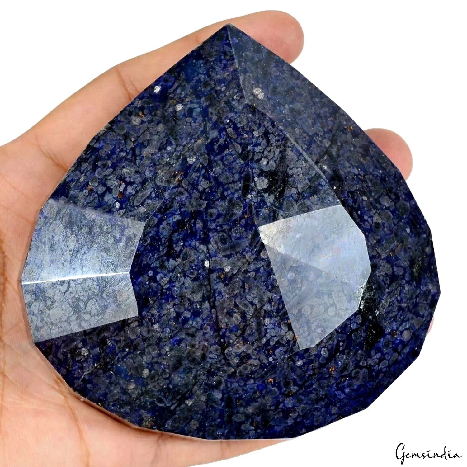 African Blue Sapphire Loose Gemstone, Color Enhanced — 98x99x37 mm, 3400 Ct, Africa