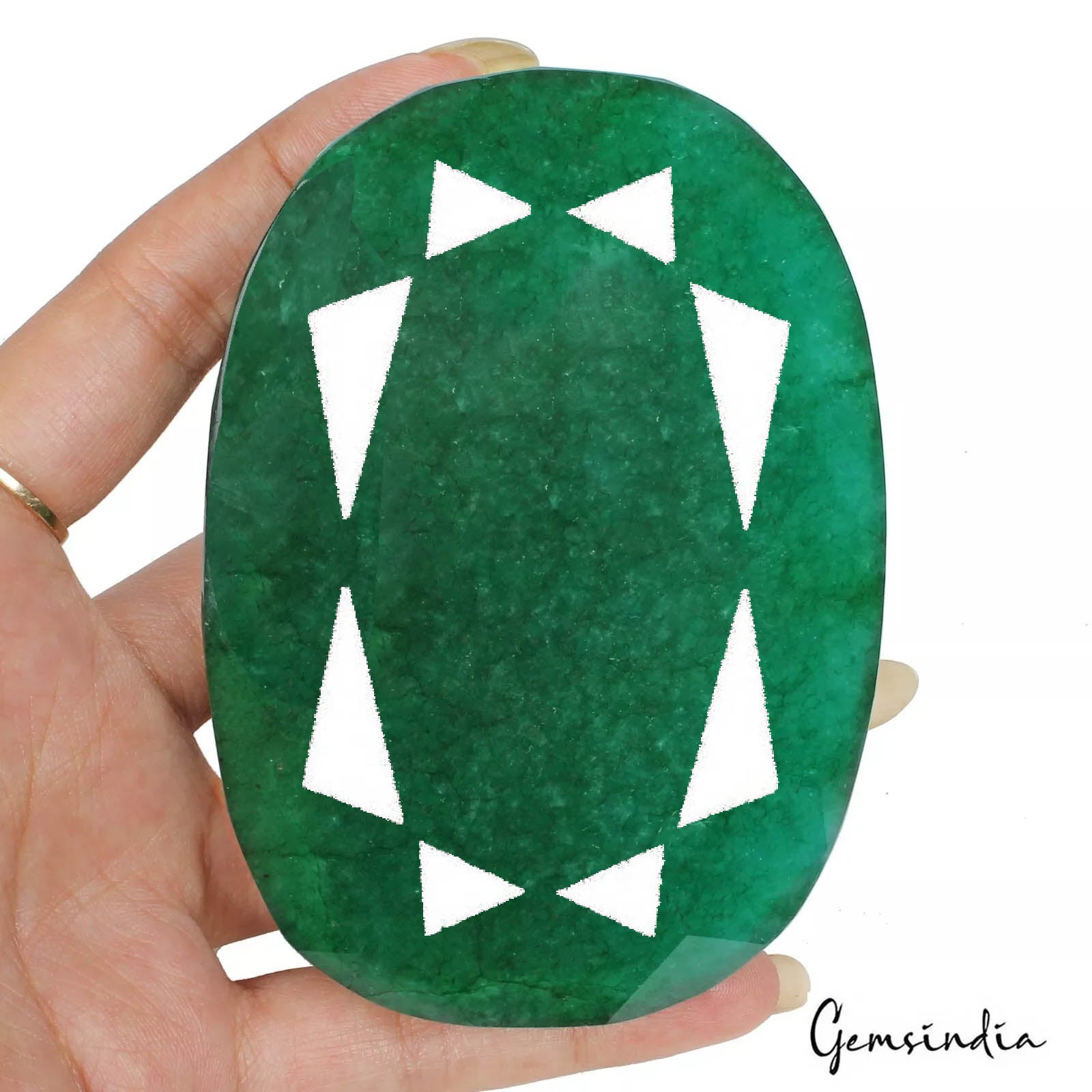 1800 Cts Natural Dark Green Quartz Oval Faceted Earth Mined Huge Size Loose Gem