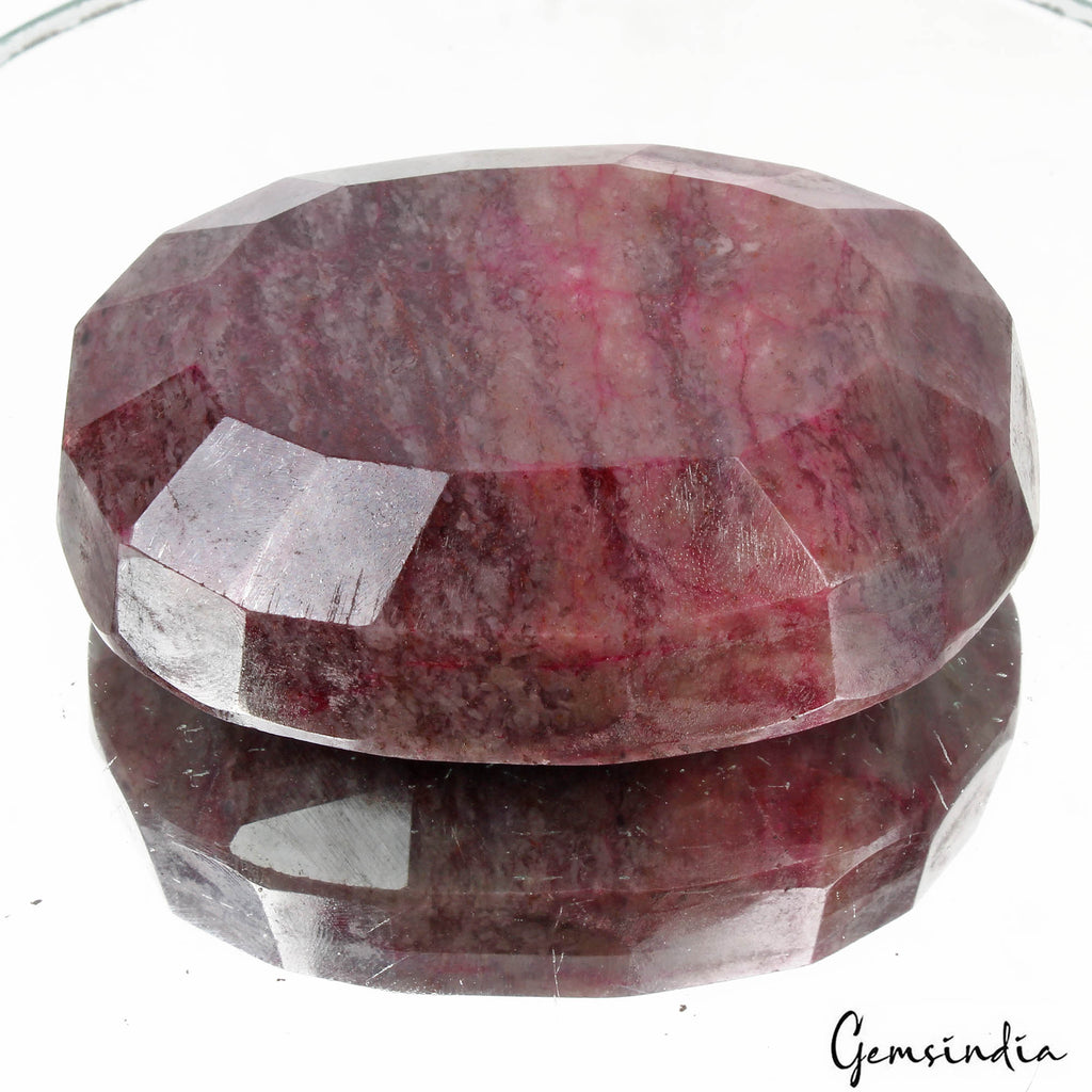 970 Ct Natural Red USA Beryl Bixbite Oval Faceted Cut Loose Earth Mined Huge Gem