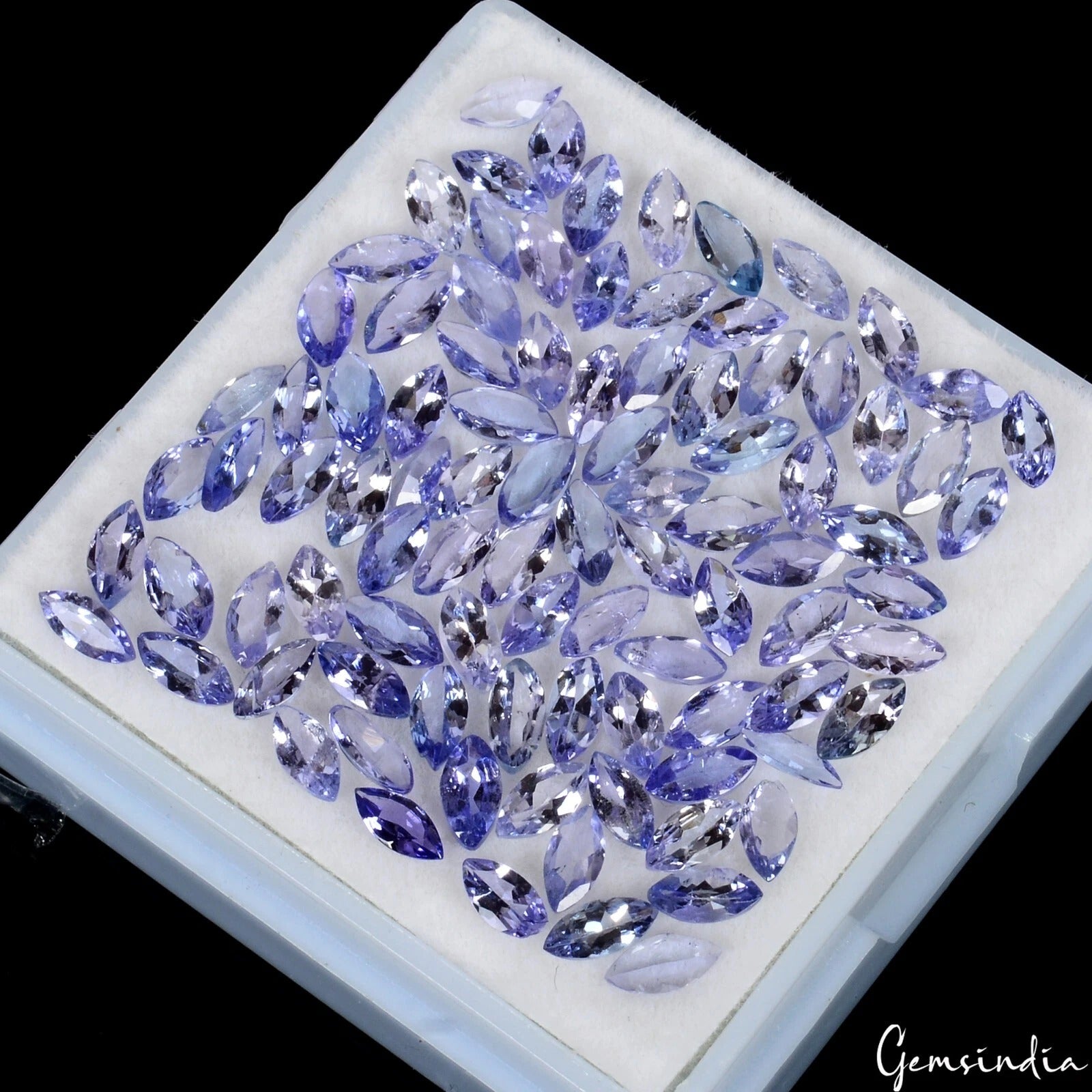 Tanzanite Lot, Loose Gemstone, Marquise Cut, Untreated — 92 Pieces, 5x2.5mm, 11.40 Ct, Tanzania