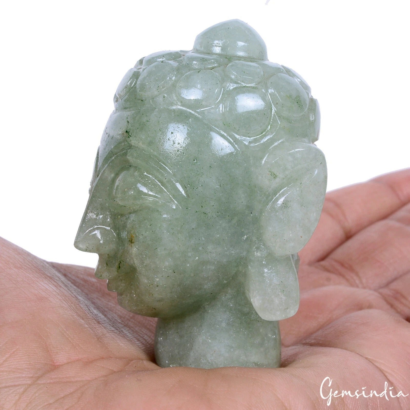 Aventurine Buddha Figurine, Untreated — 68x45x43 mm, 855 Ct, Madagascar