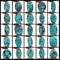 1480 Ct/25 Pc Natural Blue Green Spiderweb Turquoise Mix Cab Loose Gemstones Lot
