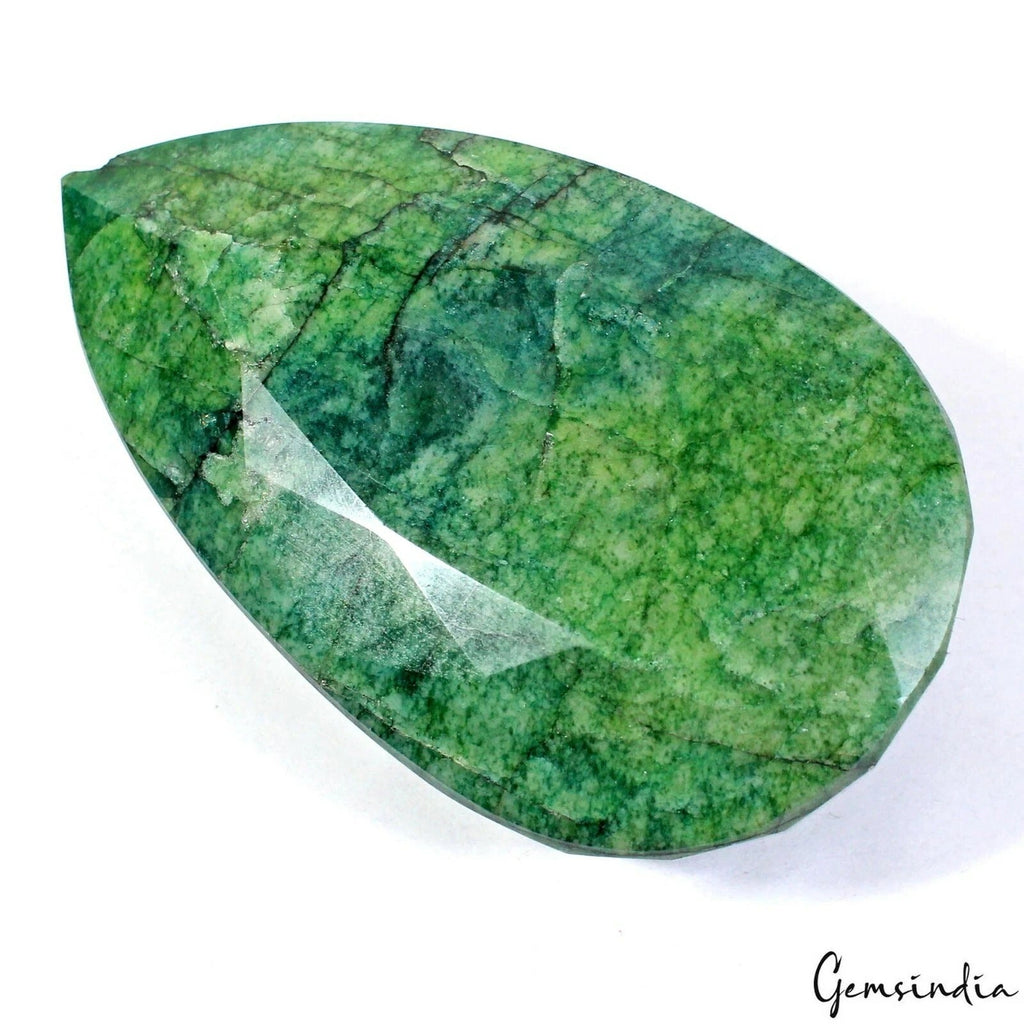 1680 Cts Natural Brazilian Green Emerald Pear Faceted Huge Loose Earth Mined Gem