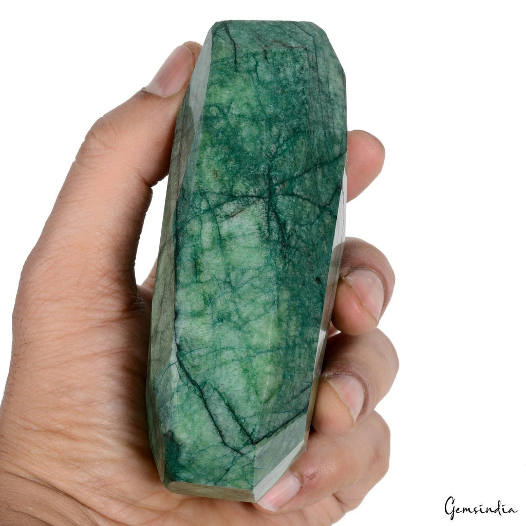 2900 Ct Natural Green Brazilian Emerald Pear Faceted Earth Mined Loose Gemstone