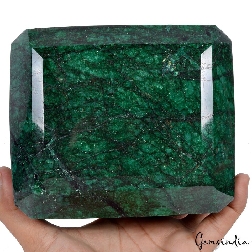 4.43 Kg Natural Brazilian Bottle Green Emerald Octagon Cut Museum Size Loose Gem