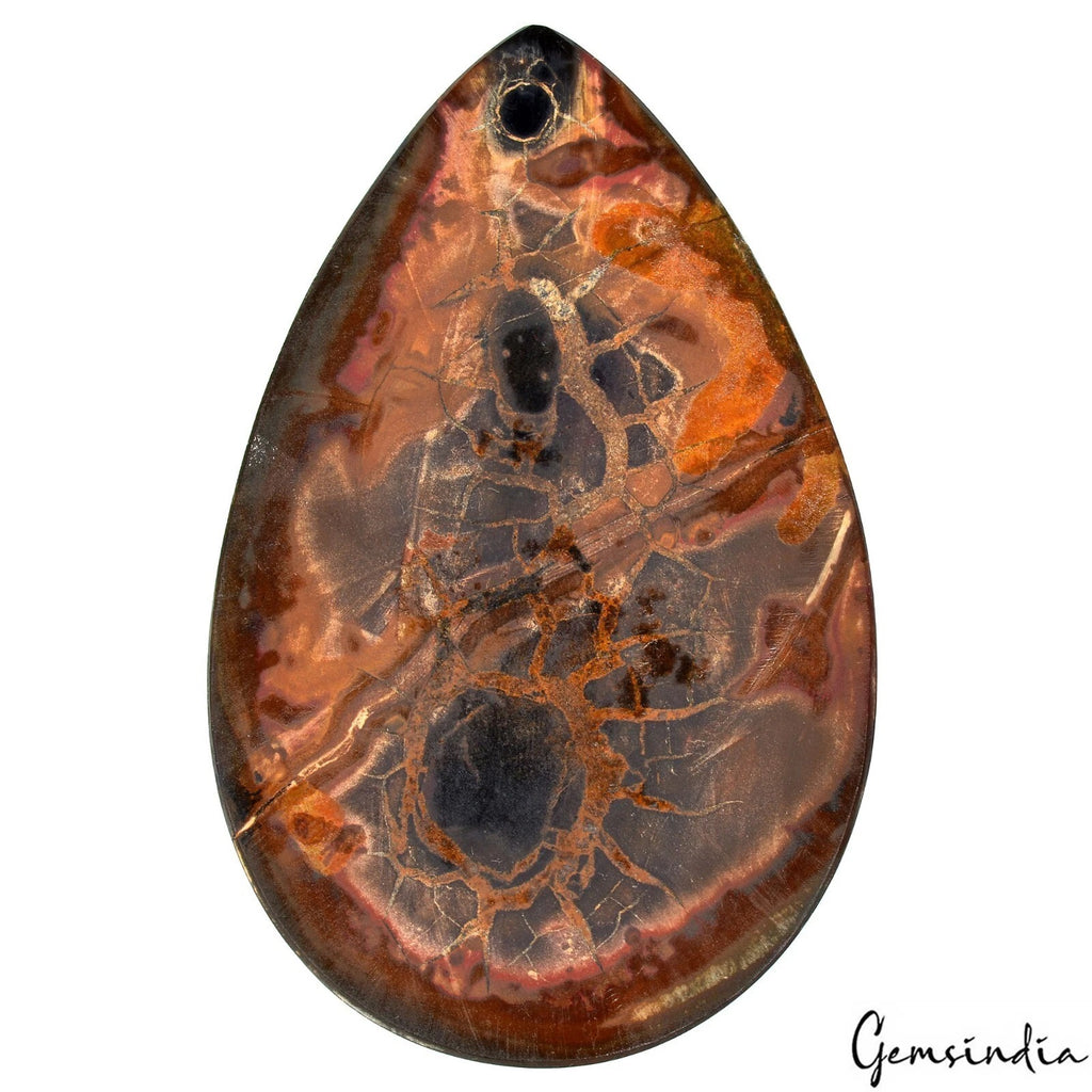 Septarian Cabochon, Untreated — 80x50x4mm, 173.80 Ct