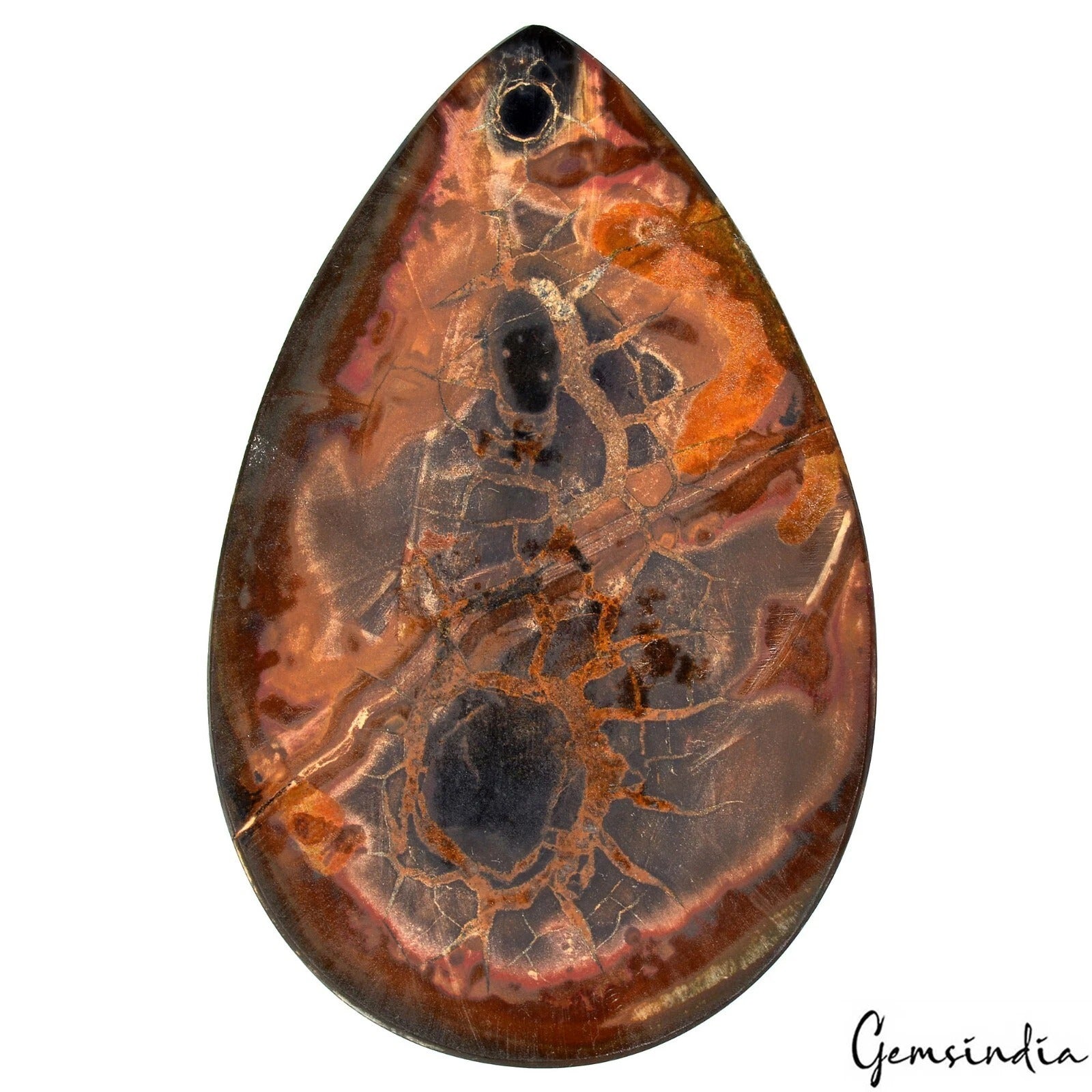 Septarian Cabochon, Untreated — 80x50x4mm, 173.80 Ct