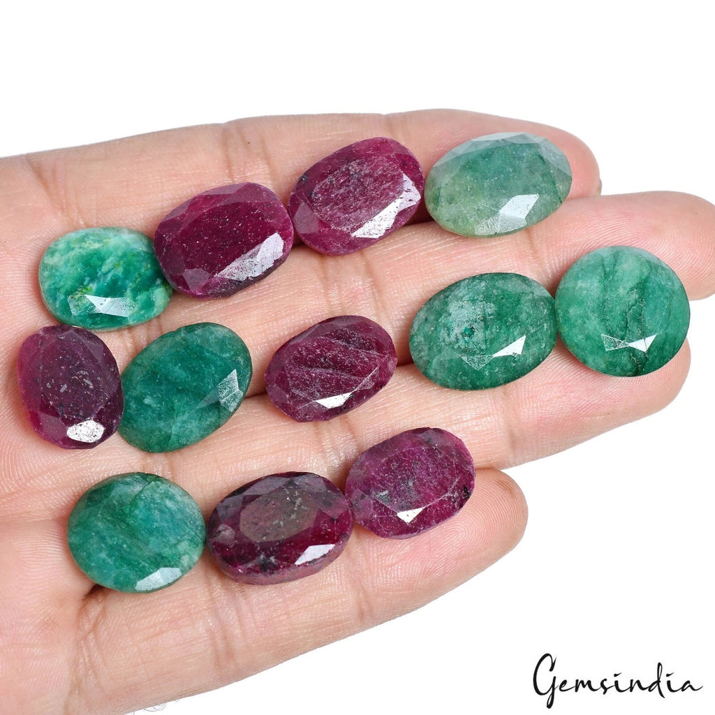 Ruby Lot, Loose Gemstone, Color Enhanced — 12 Pieces, 12mm to 20mm, 216.20 Ct, Madagascar