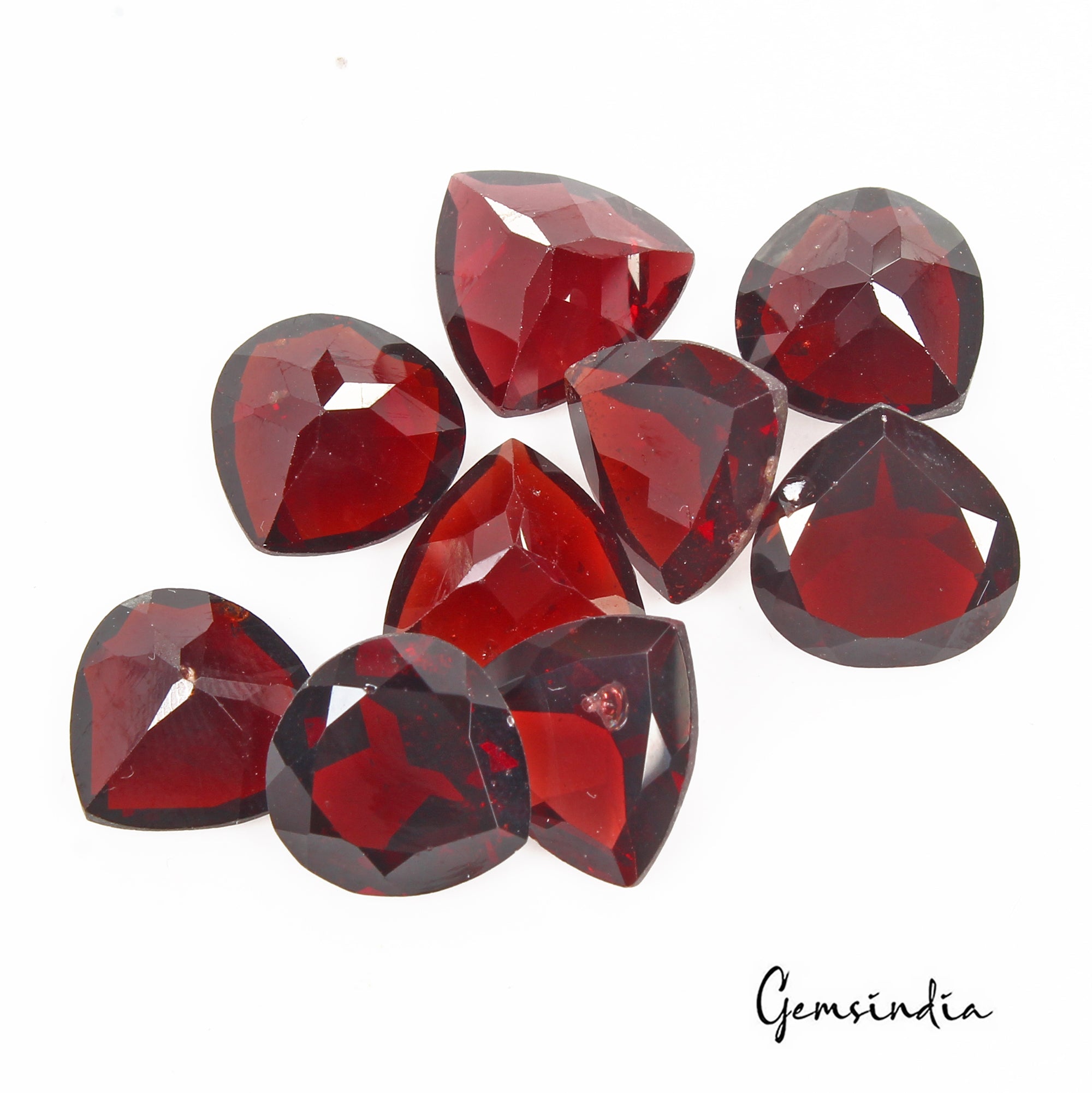 33.50 Cts/9 Pcs Natural Wine Red Rhodolite Garnet Trillion Calibrated 10mm Gems