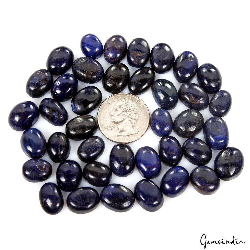 500 Ct / 39 Pcs Natural African Blue Sapphire Oval Cab Loose Gems For Jewelry