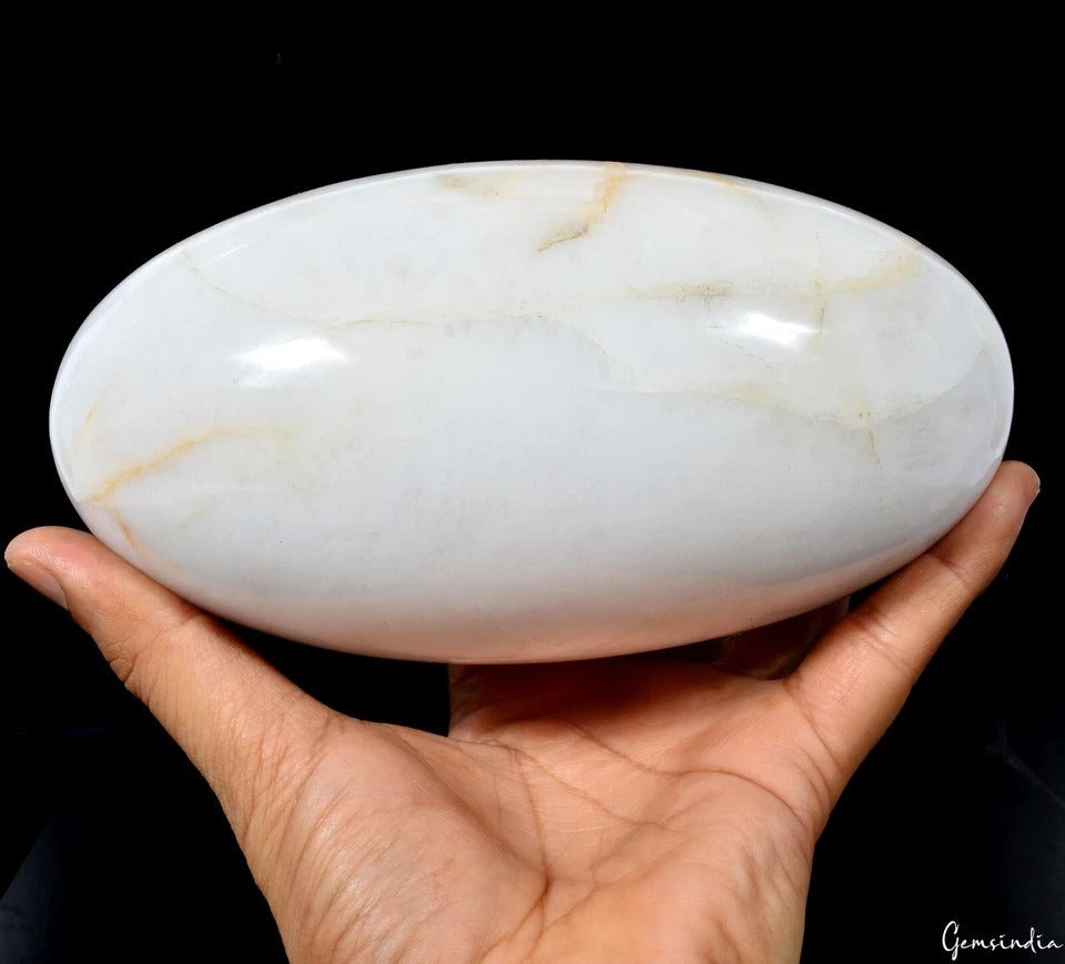2 Kg Natural White Untreated Calcite Egg Shape Oval Cab Healing Mineral Huge Gem