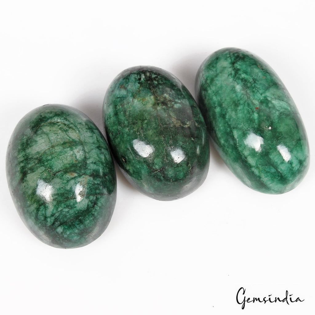 1300 Cts/3 Pcs Natural Brazilian Green Emerald Oval Cab Loose Wholesale Gems Lot