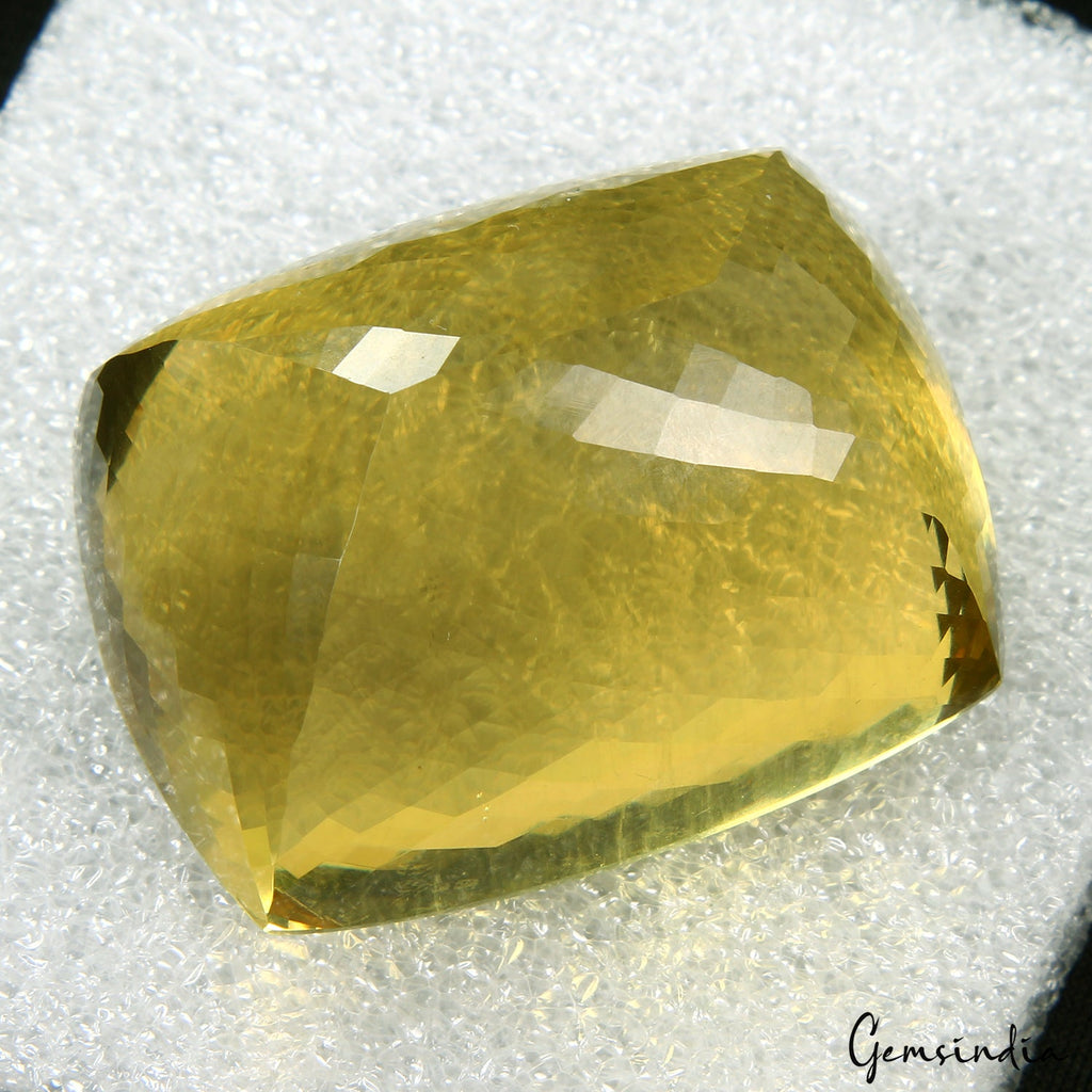 219.70 Cts Natural Untreated Brazilian Yellow Citrine Cushion Huge Certified Gem